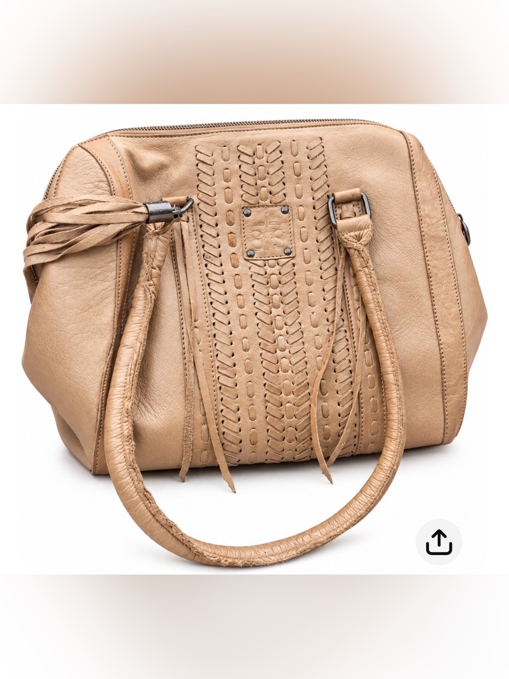 STS Ranchwear Tan Woven Tassel Tote